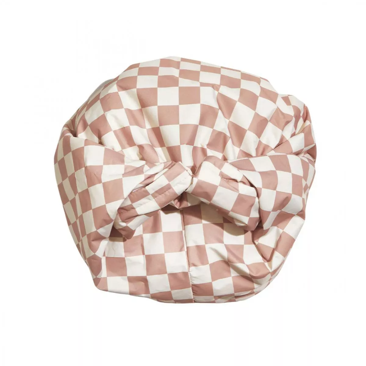 Satin Flexi Shower Cap - Terracotta Checker