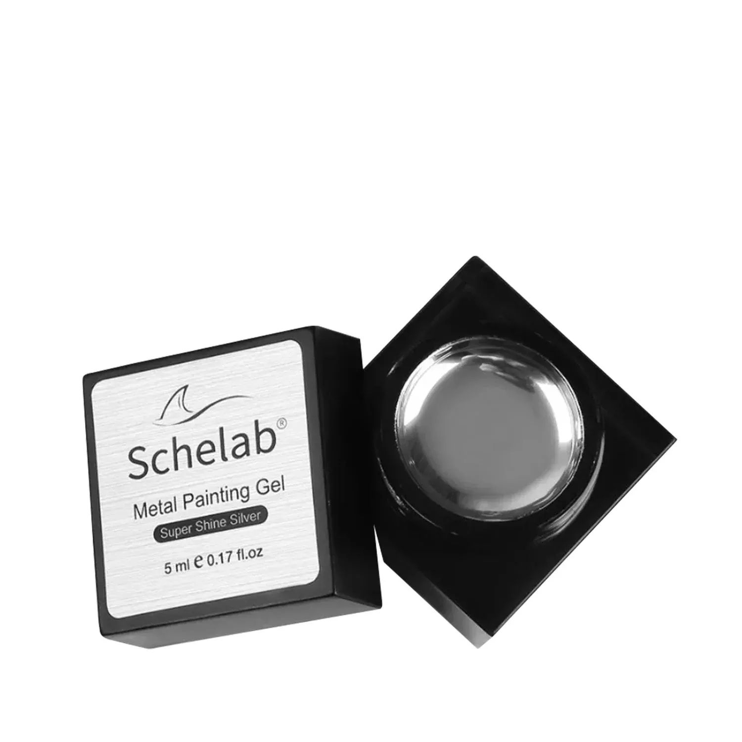 Schelab Nail Art Gel - Metallic Silver 5ml - Professional Nail Decoration Gel for Artistic Designs