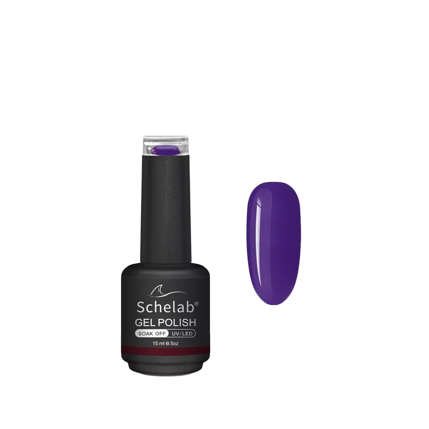 Schelab One Step Gel Nail Polish 15ml - Purple, Long-Lasting Gel Polish for At-Home Nail Care