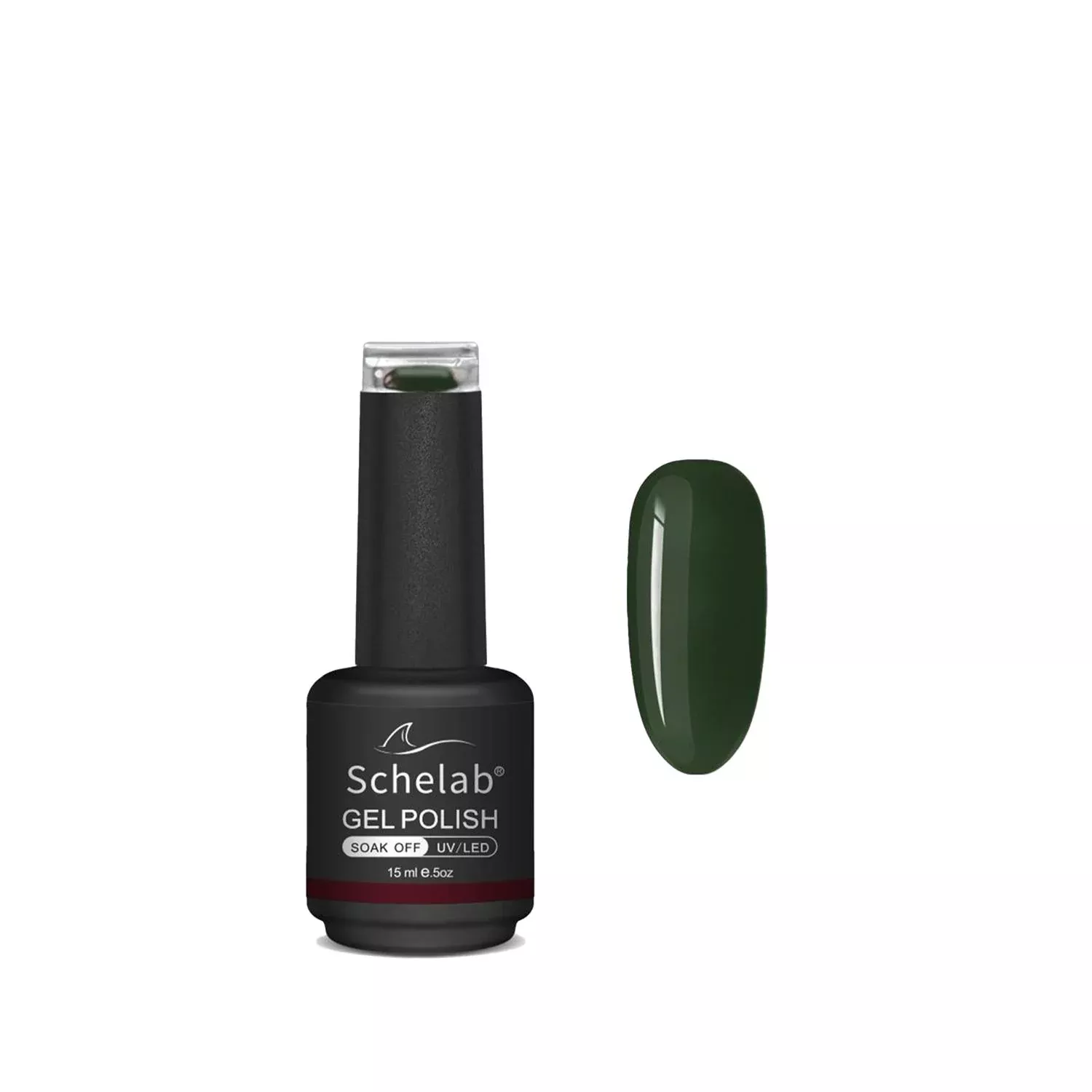 Schelab One Step Gel Nail Polish - Forest Green, Long-Lasting Finish, 15ml