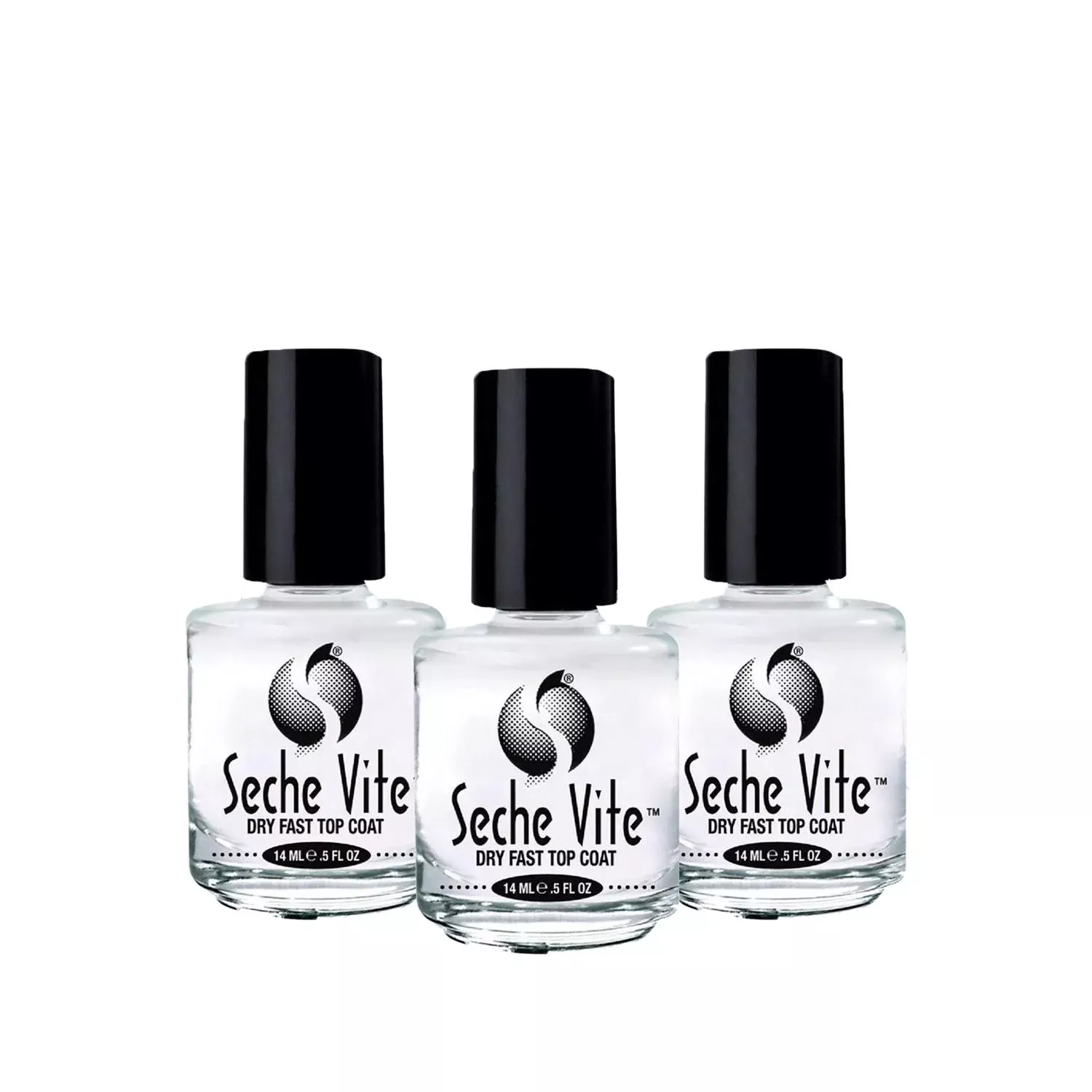 Seche Vite Nail Dryer - Quick Dry Nail Polish Solution for Efficient Nail Care - 14ml x 3
