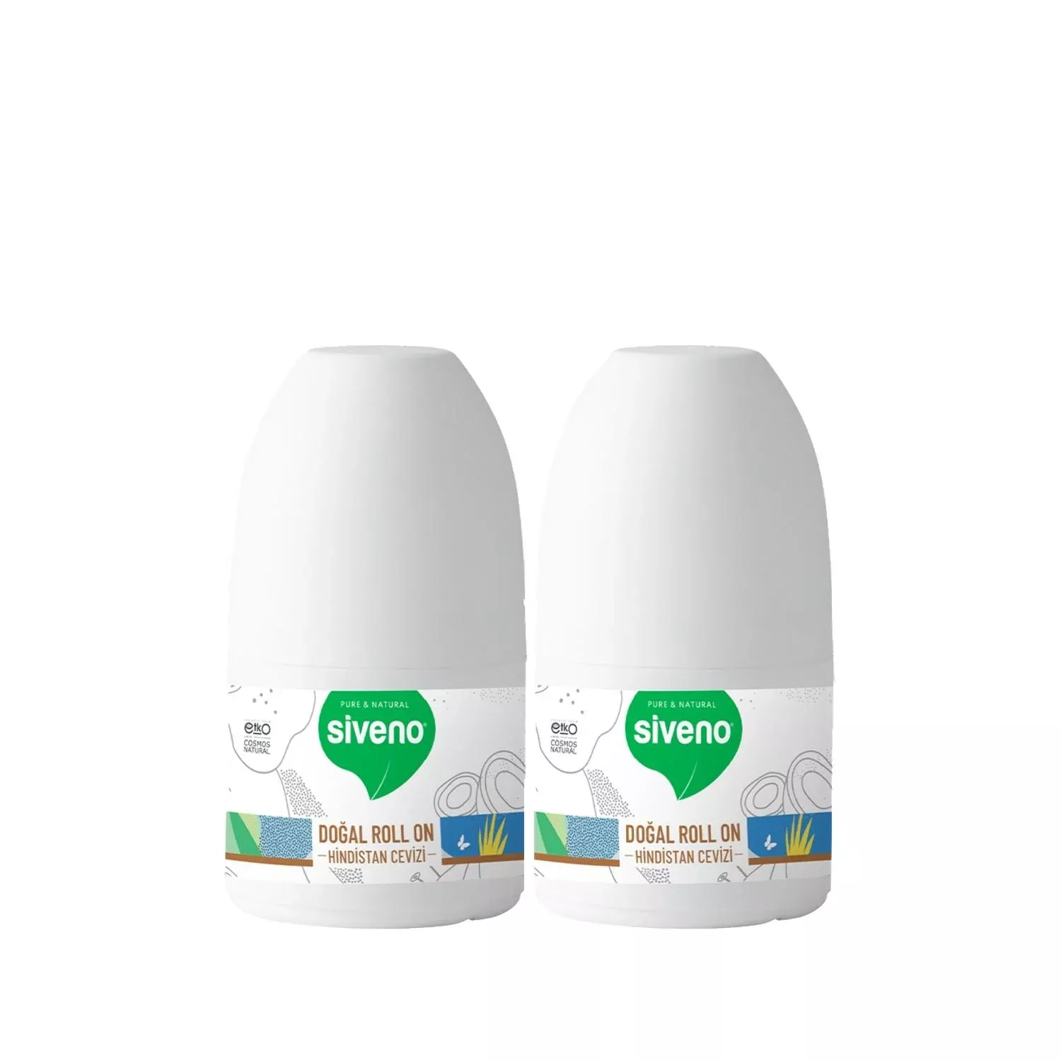 Siveno Natural Roll-On Moisturizer with Coconut - 50 ml, Pack of 2