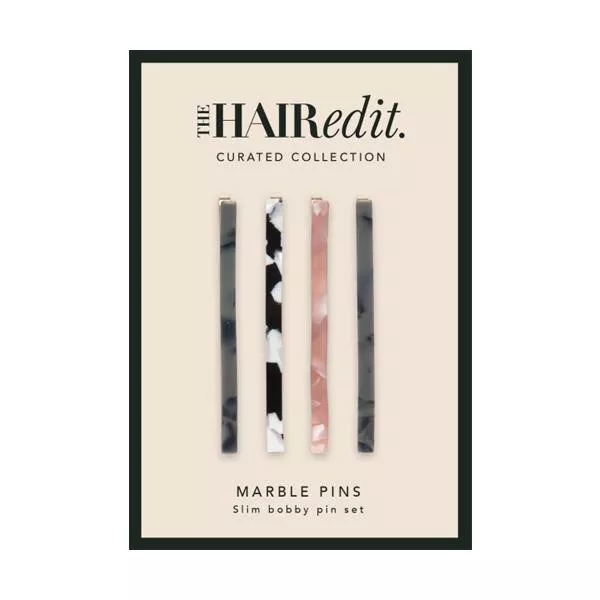 Slim Bobby Pin Set - Jade Marble 4pk