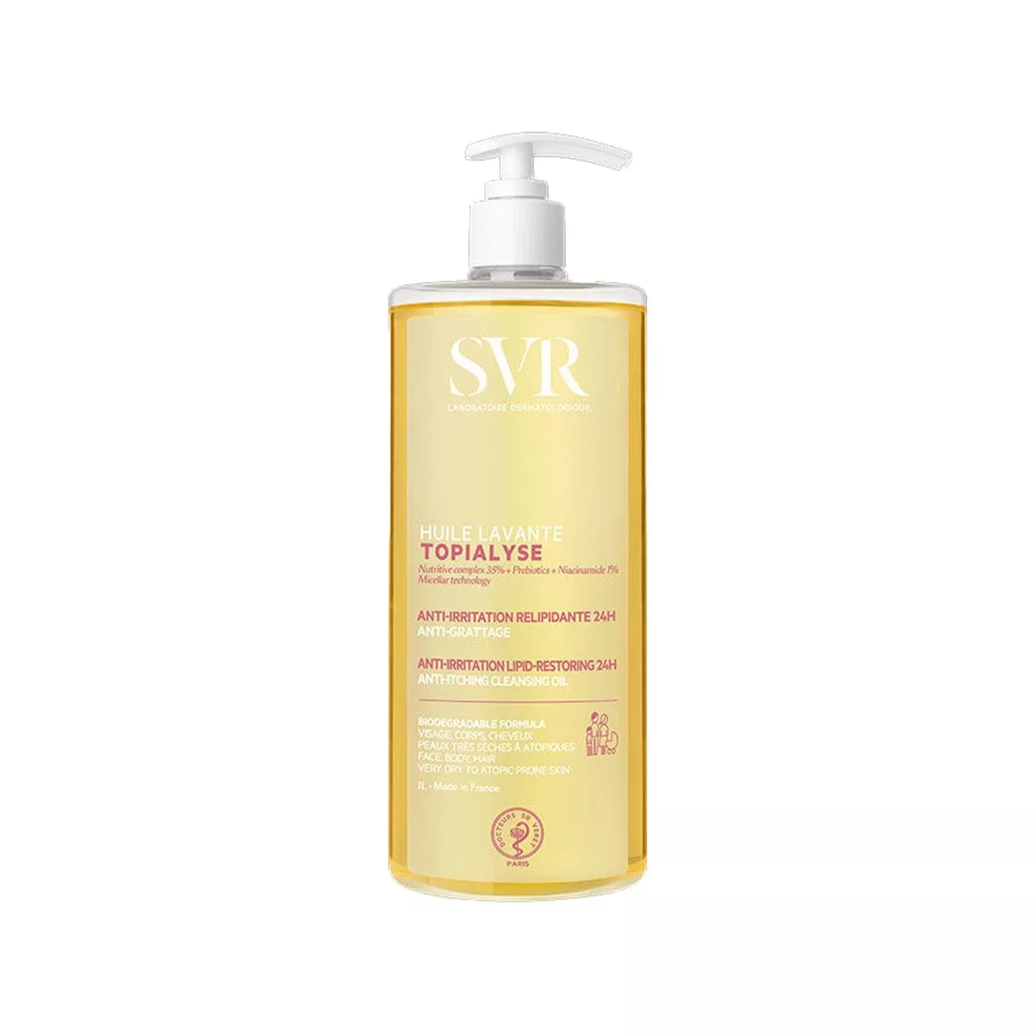 SVR Topialyse: 1000ml Hydrating Facial Cleansing Oil for Dry & Sensitive Skin | Gentle Face Wash, Effectively Cleanses & Maintains Moisture