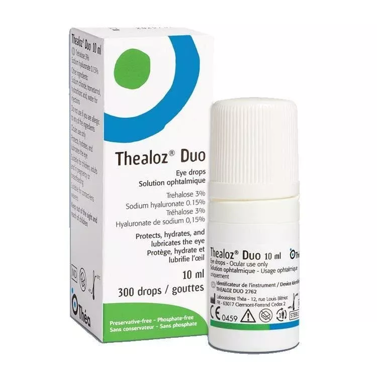 Thealoz Duo Moisturizing Eye Drops 10 ml - Dry Eye Relief, Lubricating Eye Drops for Digital Device Users