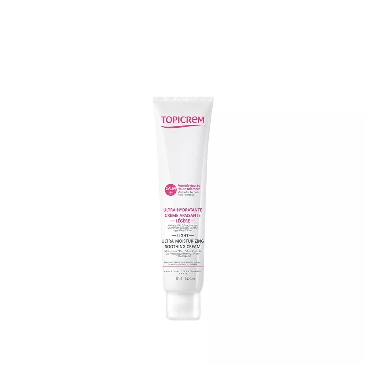 Topicrem Calm+ Ultra Moisturizing Soothing Cream: Lightweight Relief for Sensitive Skin | Dermatologically Tested, Hydrating, Calming - 40ml