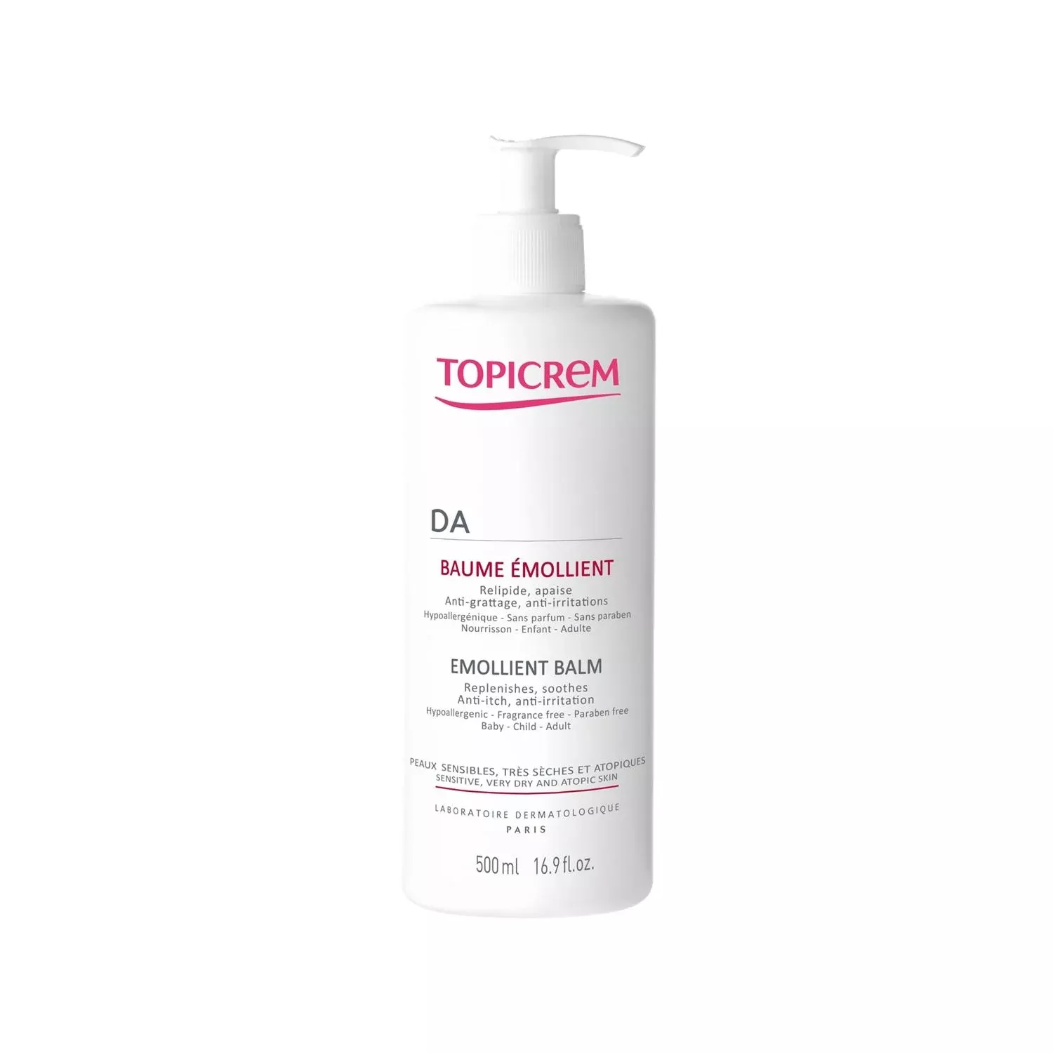 Topicrem DA: Deeply Moisturizing & Nourishing Body Cream for Dry, Sensitive Skin (500ml) | Emollient Body Moisturizer