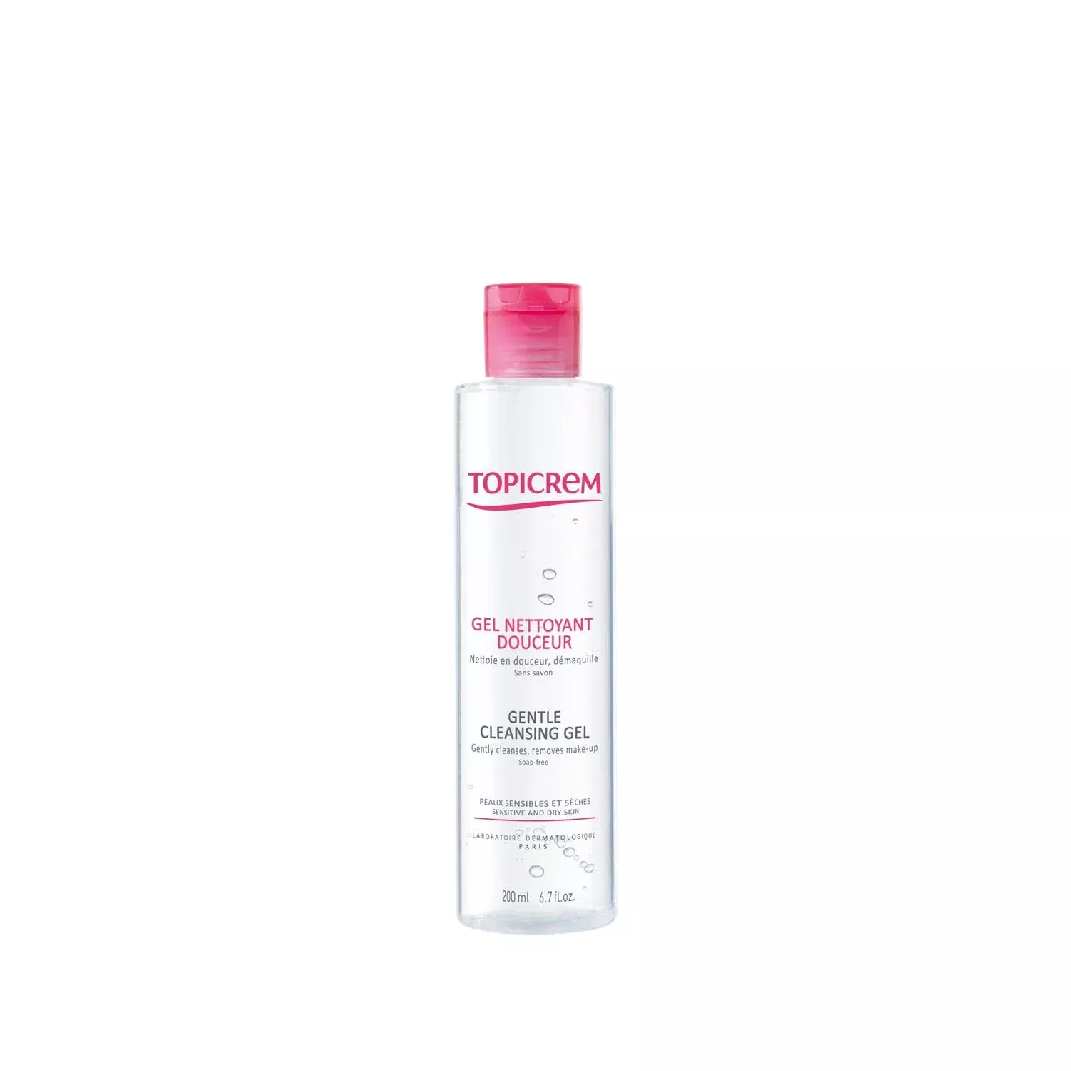 Topicrem Gentle Cleansing Gel for Hair & Body - Hypoallergenic, Sensitive Skin Formula, Mild & Refreshing, 6.76 fl oz