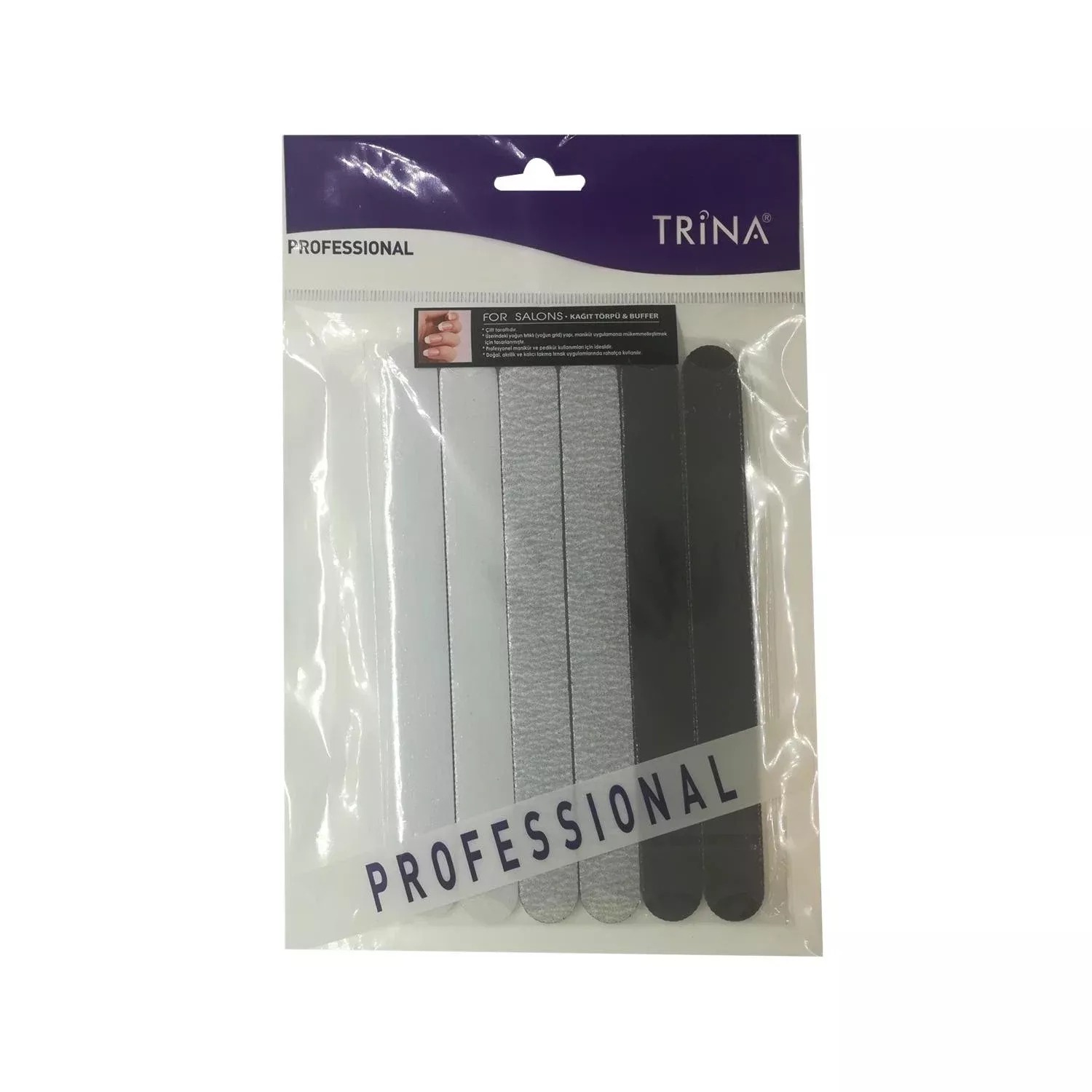 Trina 6-Piece Nail Buffer Set - Paper Nail Care Tools for Shaping & Polishing