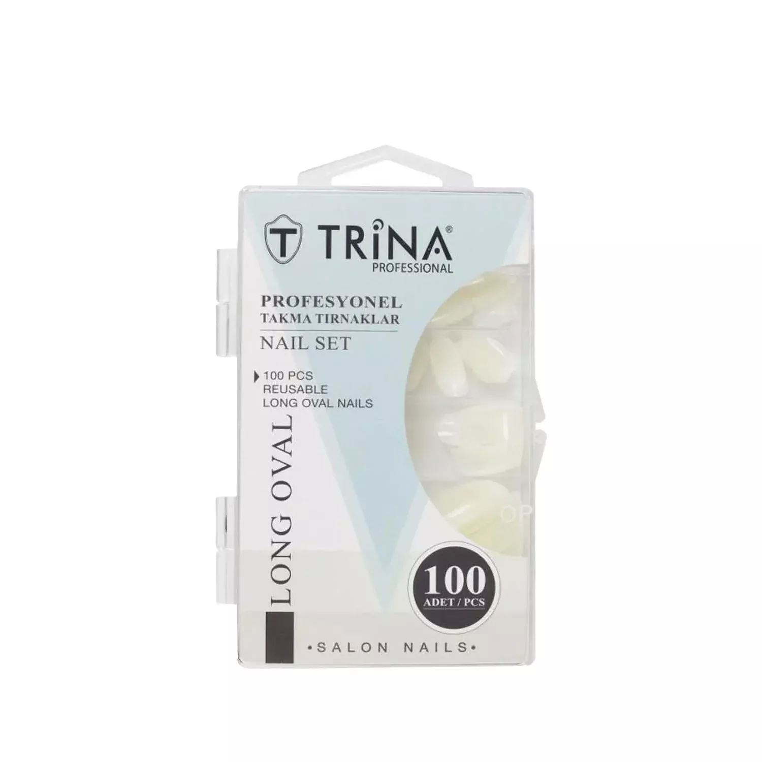 Trina False Nails - Long Oval Shape Artificial Nail Enhancements, 100 Units - Trina TRNNAIL0002