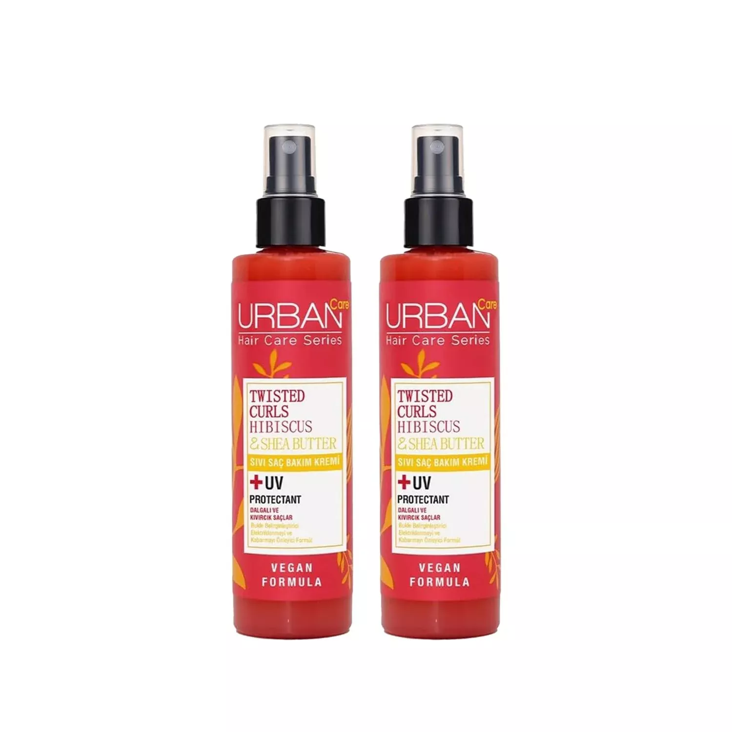 URBAN Care Twisted Curls Hibiscus & Shea Butter Leave-In Hair Cream for Curly & Wavy Hair - Moisturizing, Nourishing, 13.53 fl oz (2 x 200 ml)