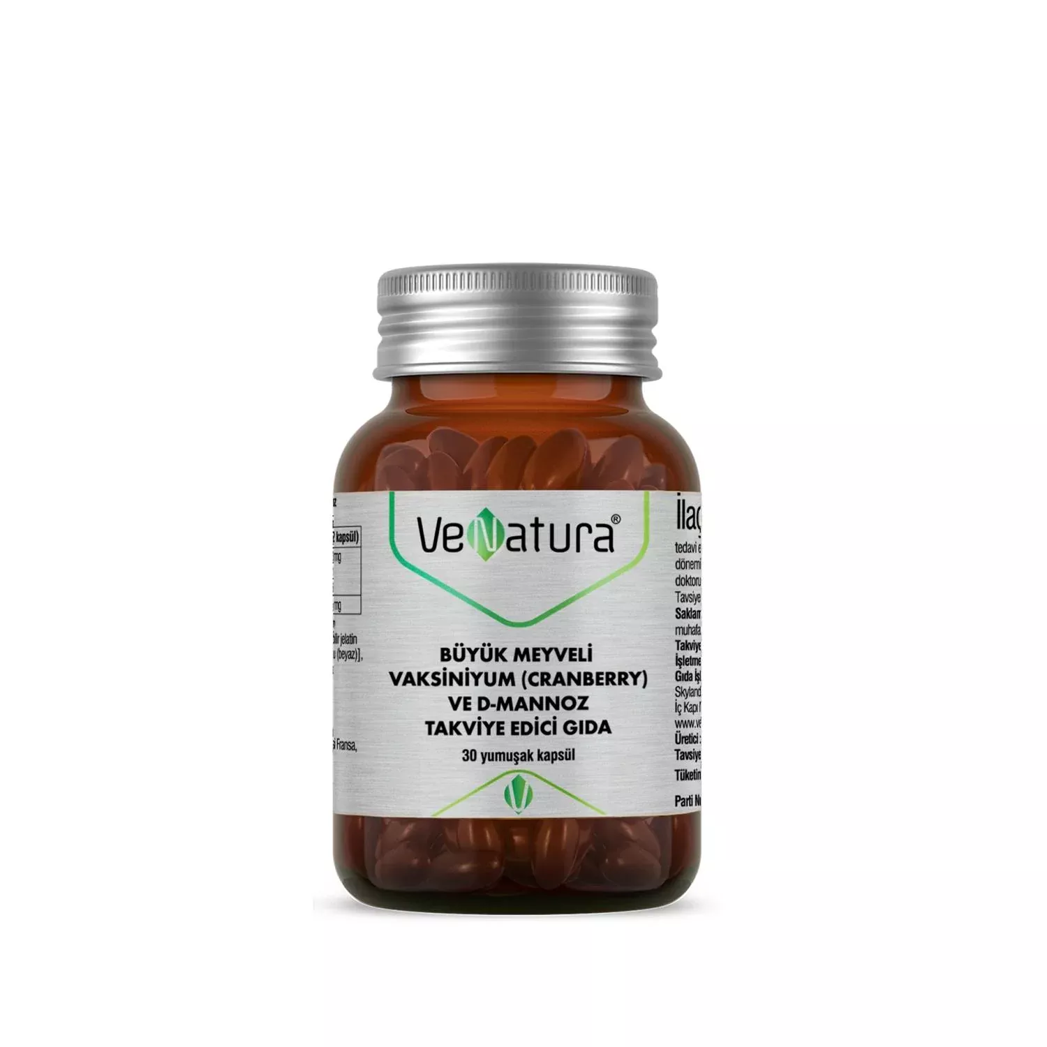 VeNatura Cranberry and D-Mannose Dietary Supplement for Urinary Tract Health - 30 Capsules, Natural UTI Prevention