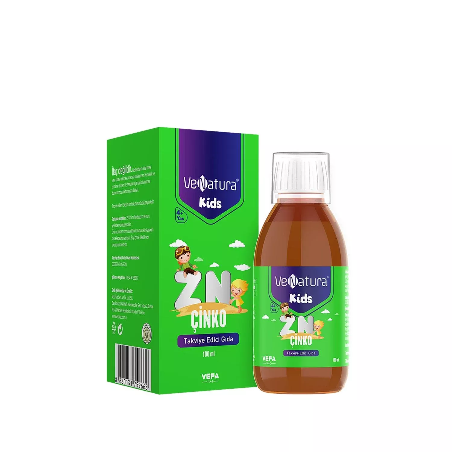 VeNatura Kids Zinc Supplement - 3.38 fl oz Liquid Immune System Support for Children