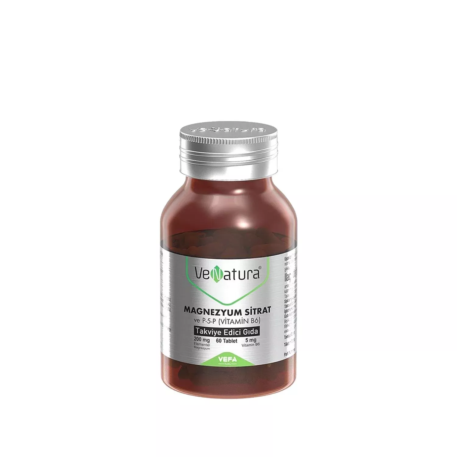 VeNatura Magnesium Citrate Vitamin B6 Supplement - Supports Muscle Function & Energy Production - 60 Tablets