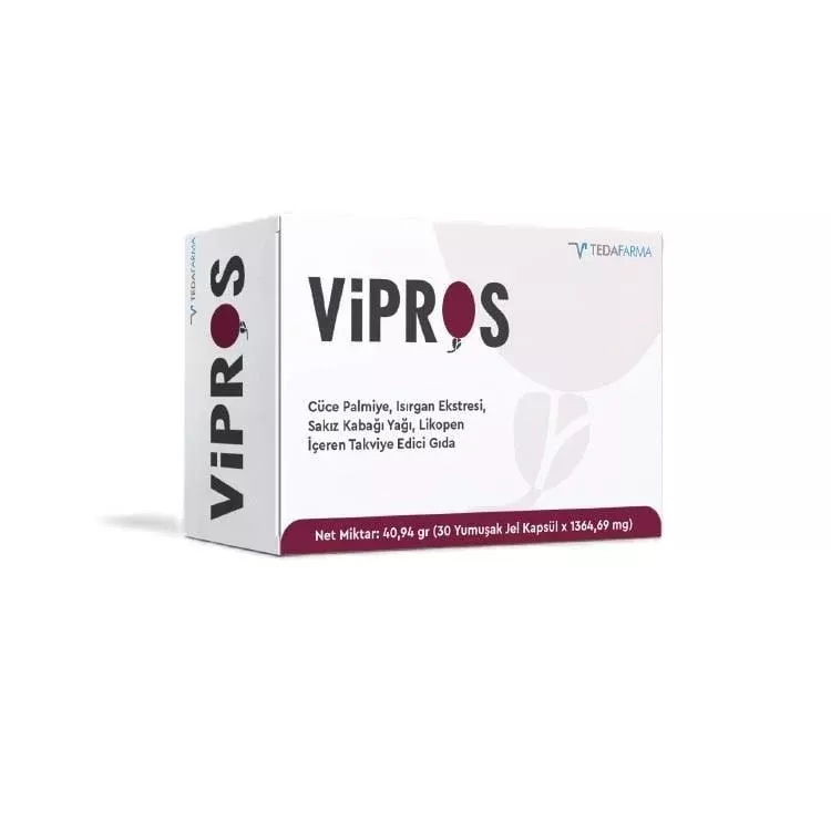 Vipros: Saw Palmetto Prostate Health Supplement - Supports Urinary Function, Antioxidant Defense, and Men's Overall Well-being - 30 Softgels