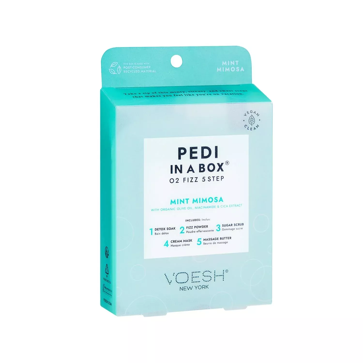 Voesh New York Pedi In A Box O2 Fizz Mint 5-Step Set