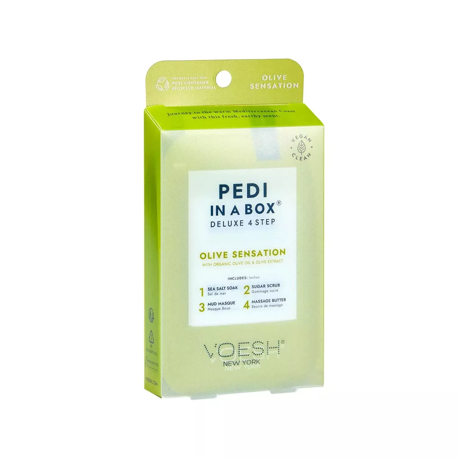 Voesh New York Pedi In A Box Olive 4-Step Pedicure Set