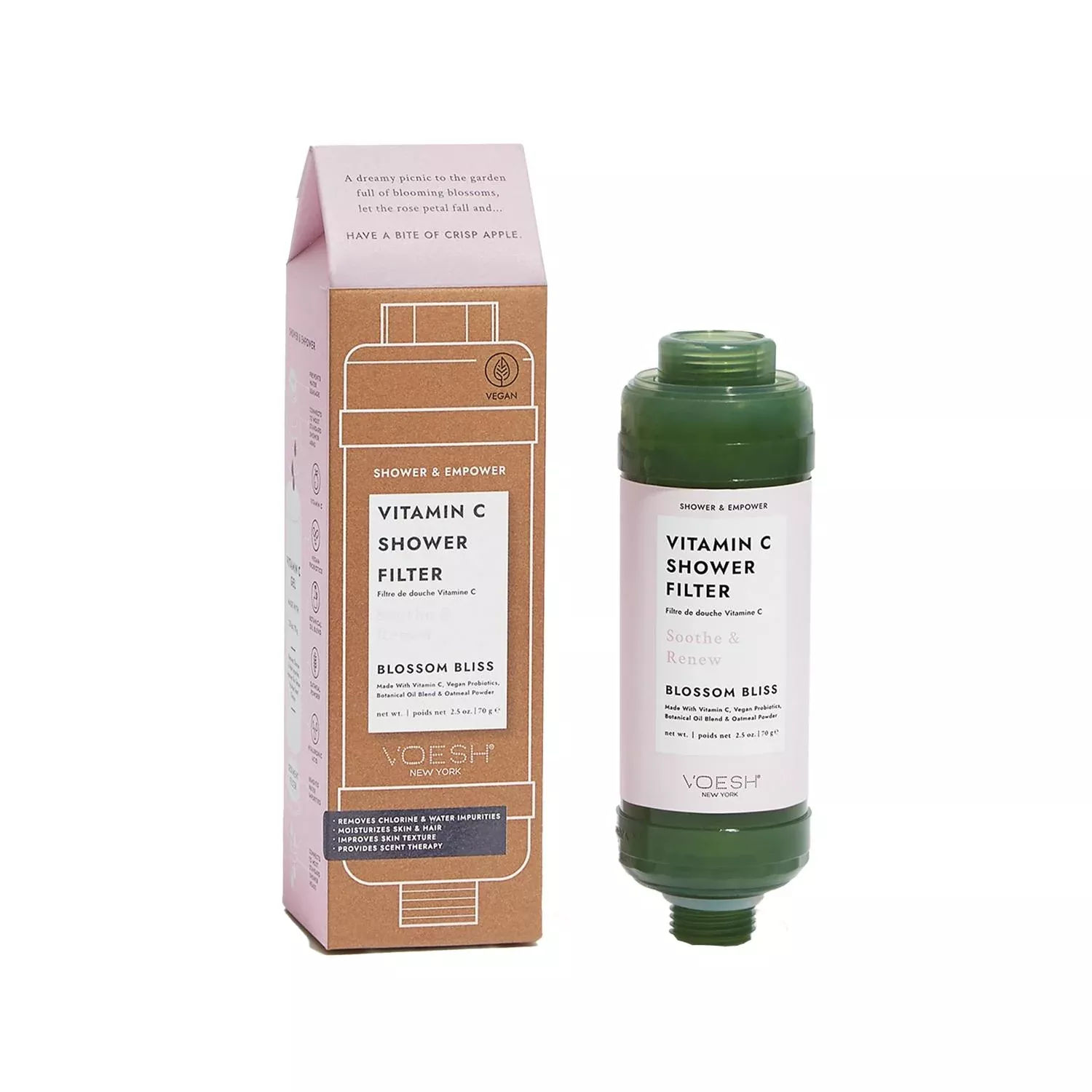 Voesh New York Vitamin C Shower Filter - Flower Design for Skin and Hair Health