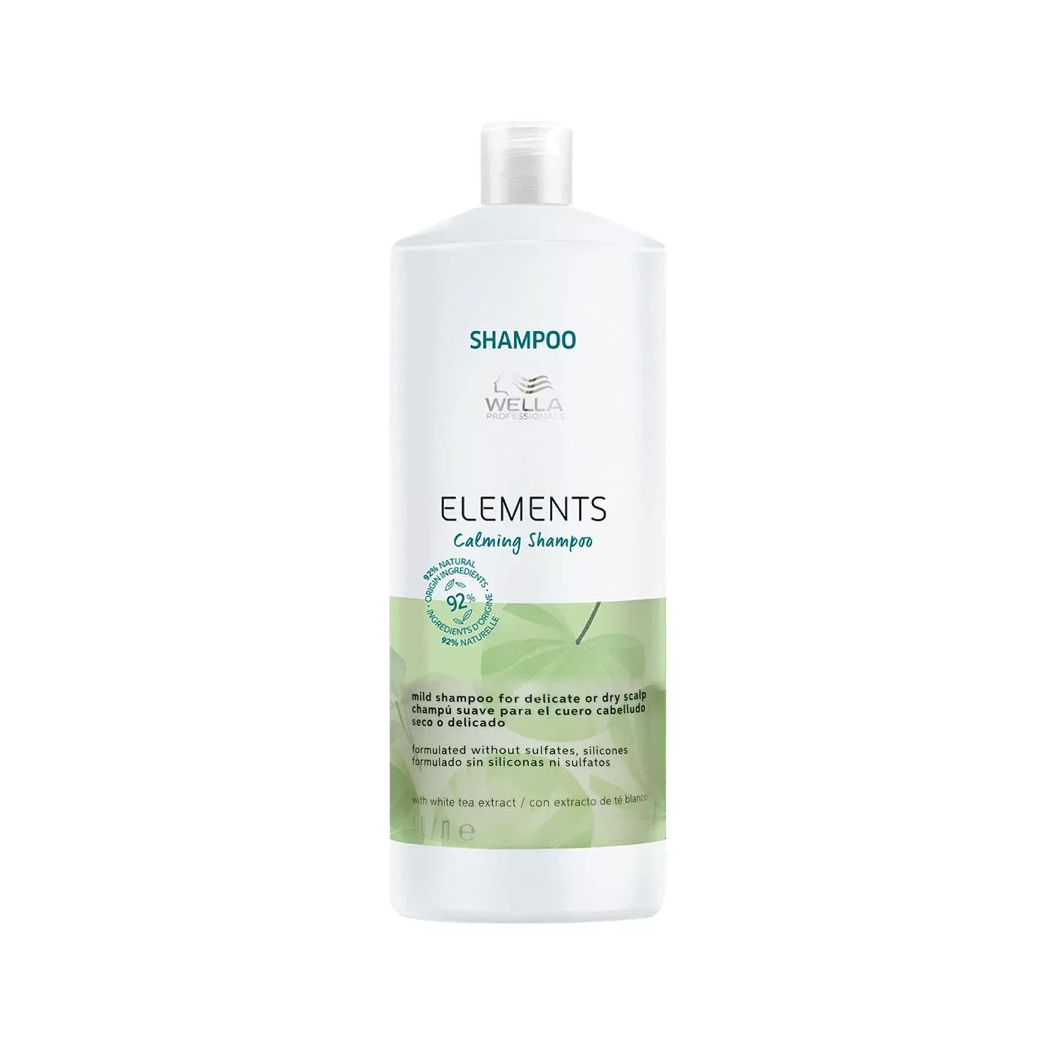 Wella Elements Sulfate-Free Calming Shampoo for Sensitive Scalp - 1000ml Gentle Hair Care