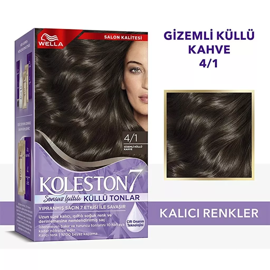 Wella Koleston Kit 4/1 Mysterious Ash Brown Hair Dye
