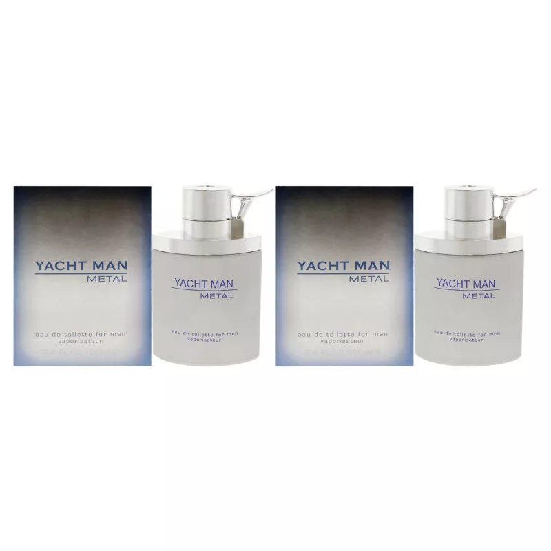 Yacht Man Metal by Myrurgia for Men - 3.4 Oz EDT Spray - Pack of 2
