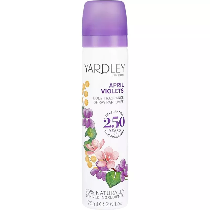 Yardley April Violets Body Spray 2.6 Oz (New Packaging)
