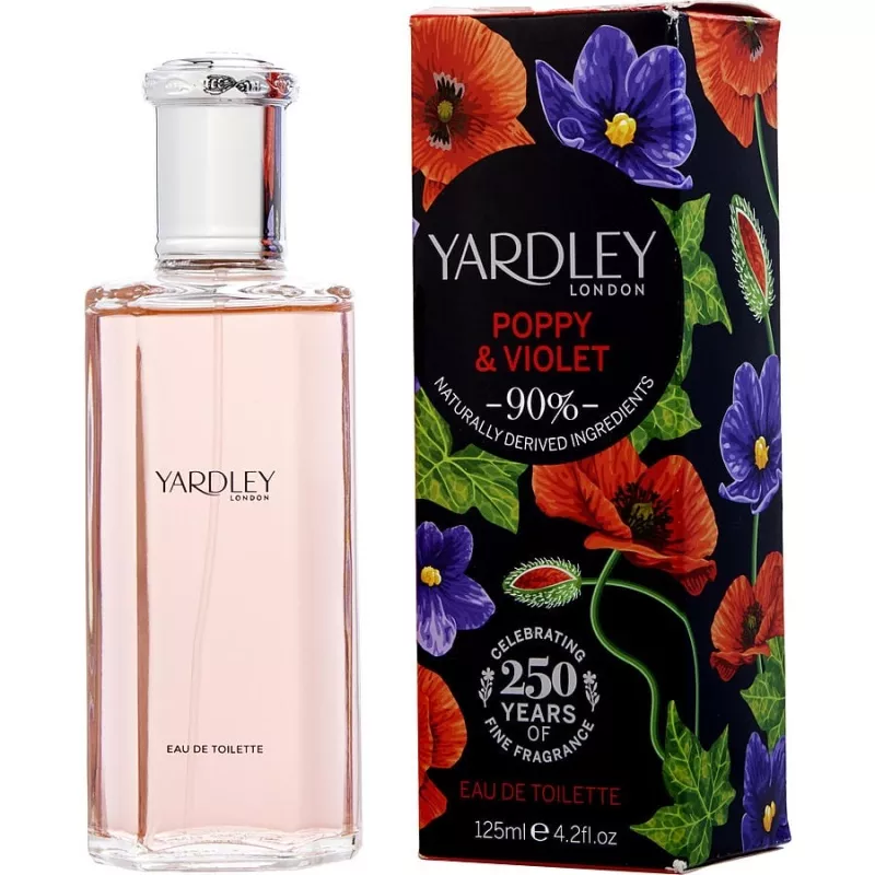 Yardley Poppy & Violet Eau De Toilette Spray 4.2 Oz