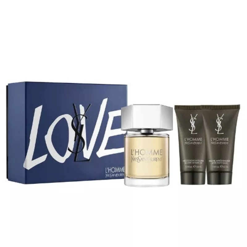 Ysl L'homme 3 Piece Gift Set - 3 Piece Gift Set With 3.3 Oz Edt