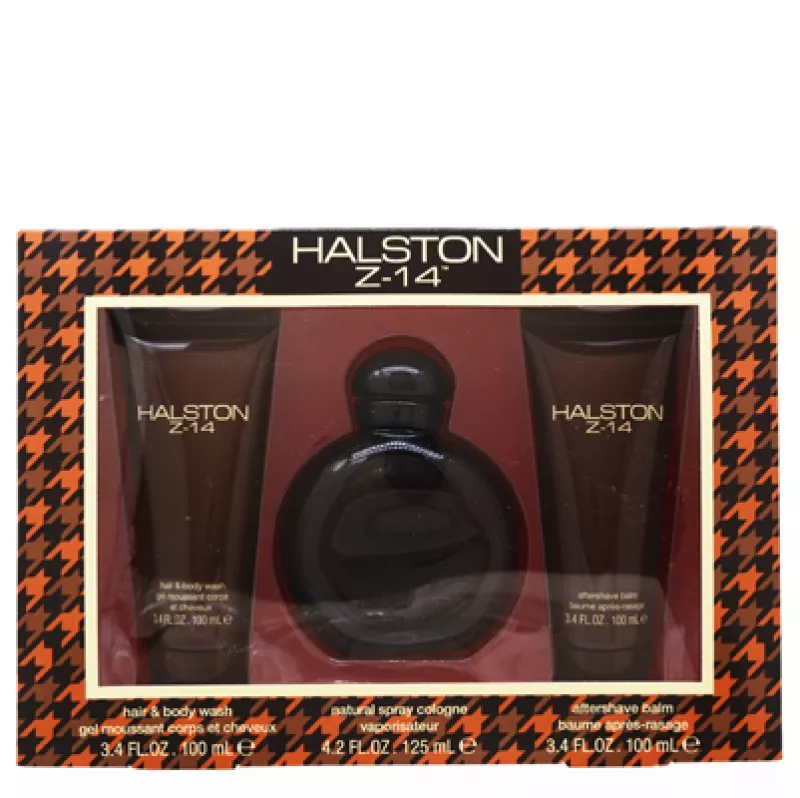 Z-14/Halston 3 Pc. Set (M) Cologne Spray 4.2 Oz Hair&Body Wash/Gel 3.4 Oz After Shave Balm 3.4 Oz In Display Box