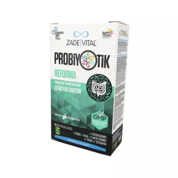 Zade Vital Probiyotik Reforma Daily Probiotic Supplement 30 Capsules