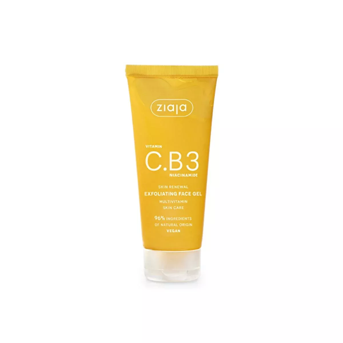 Ziaja Vitamin C.B3 Niacinamide Face Scrub Gel - Natural Exfoliating Face Wash for All Skin Types, Brightens & Evens Tone